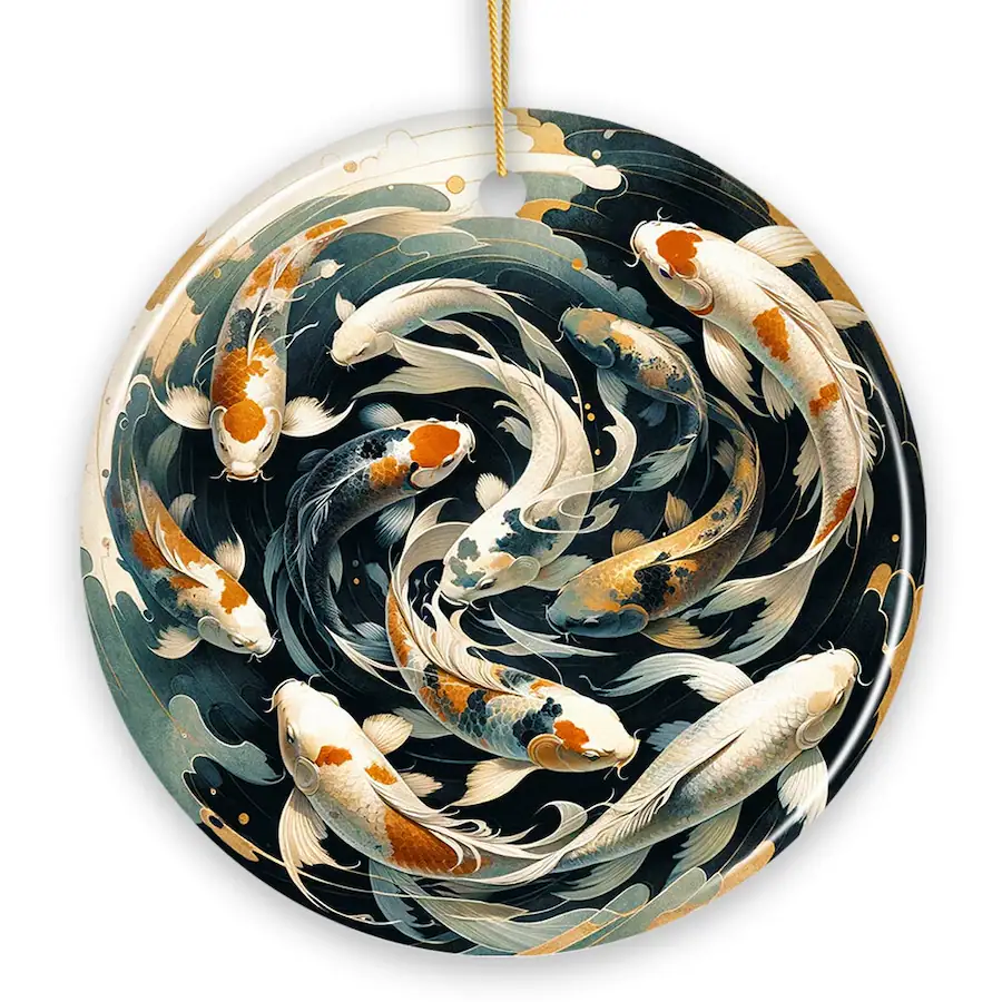 OrnamentallyYou Koi Fish Contemporary Art Ceramic Ornament Elegant ...