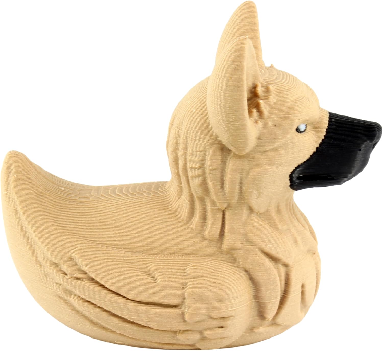 Left. JuzToys - German Shepherd Duck Figurine, 4x4 Ducking, Fun Car Dashboard Accessory, Unique Dog Figure Ducks for Cars by PowerTRC - Brown.