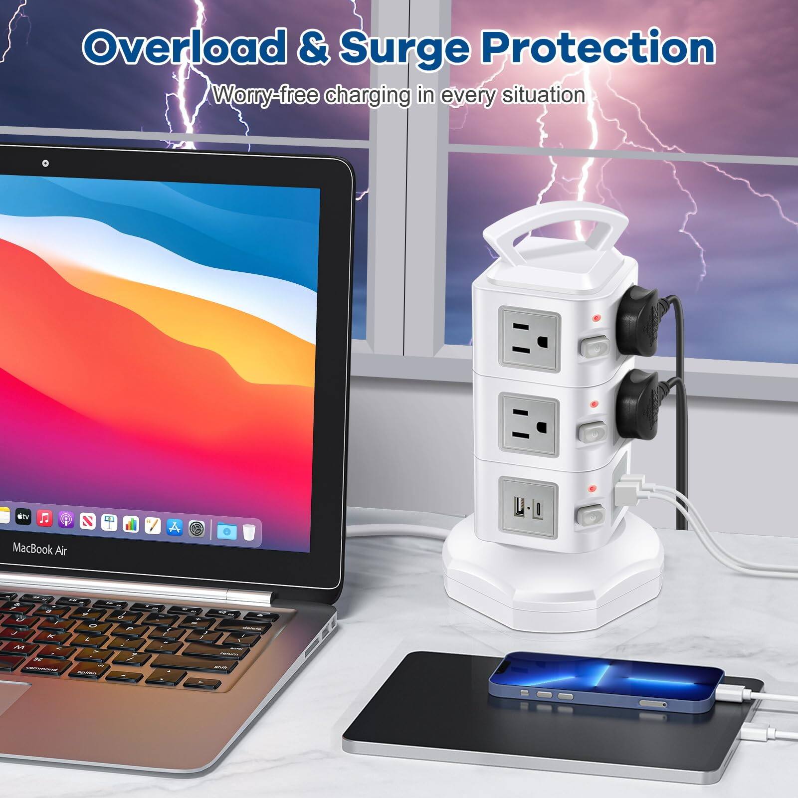Overload & Surge Protection  
Worry-free charging in every situation