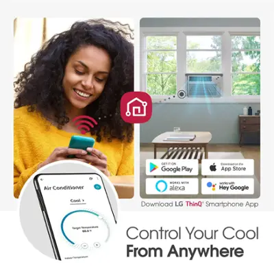 LG 10,000 BTU Smart Window Air Conditioner White LW1017ERSM1 - Best Buy