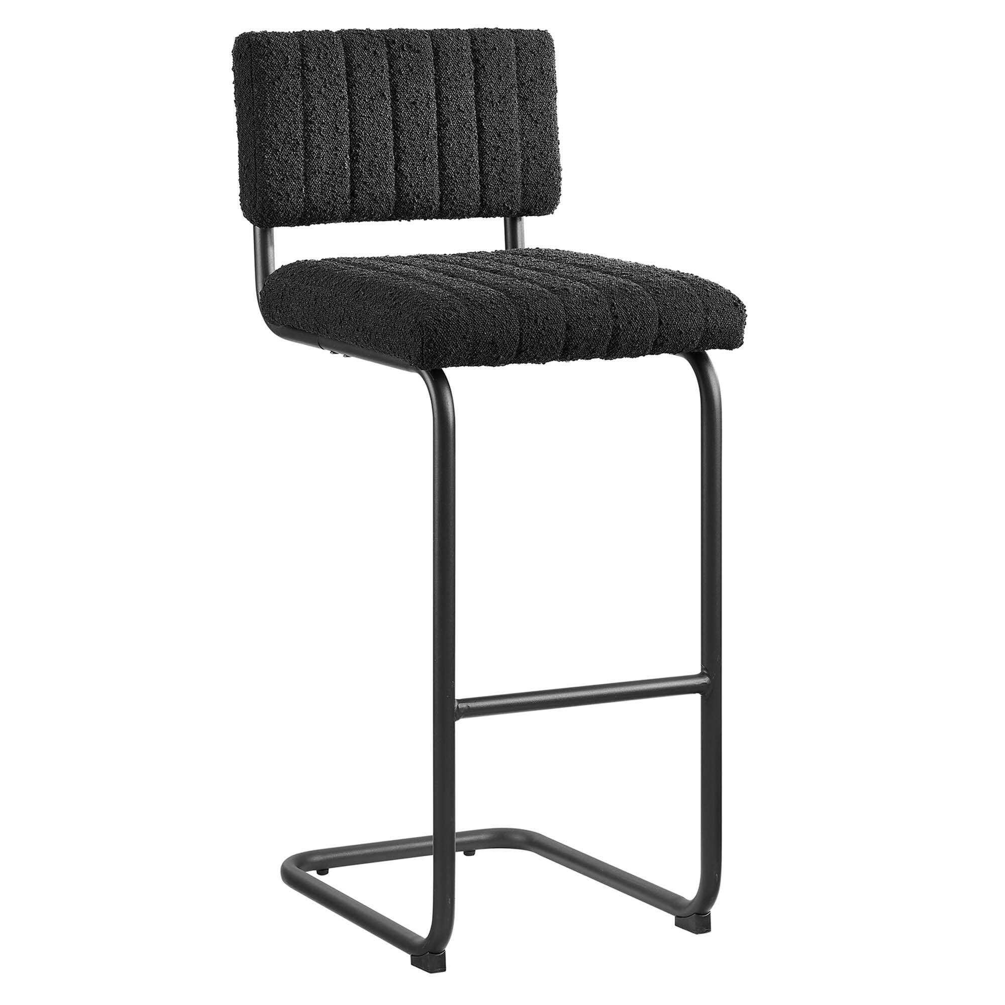 Angle. Modway - Parity Boucle Bar Stools Set of 2 by Modway - Black Black.