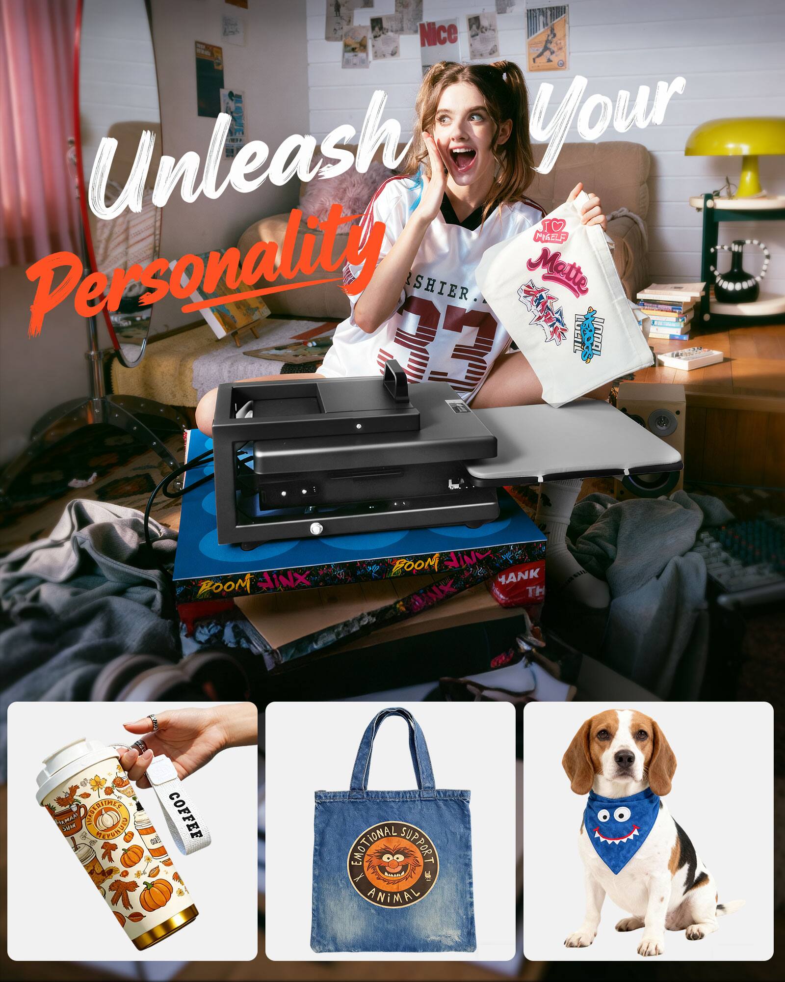 Nice Unleash Your Personality 33 SHIER Matte ASROGS 1000

BOOM HINX
BOOM HANK DINX

EPEAS THAUTRIPES

COFFEE

EMOTIONAL SUPPORT ANIMAL
