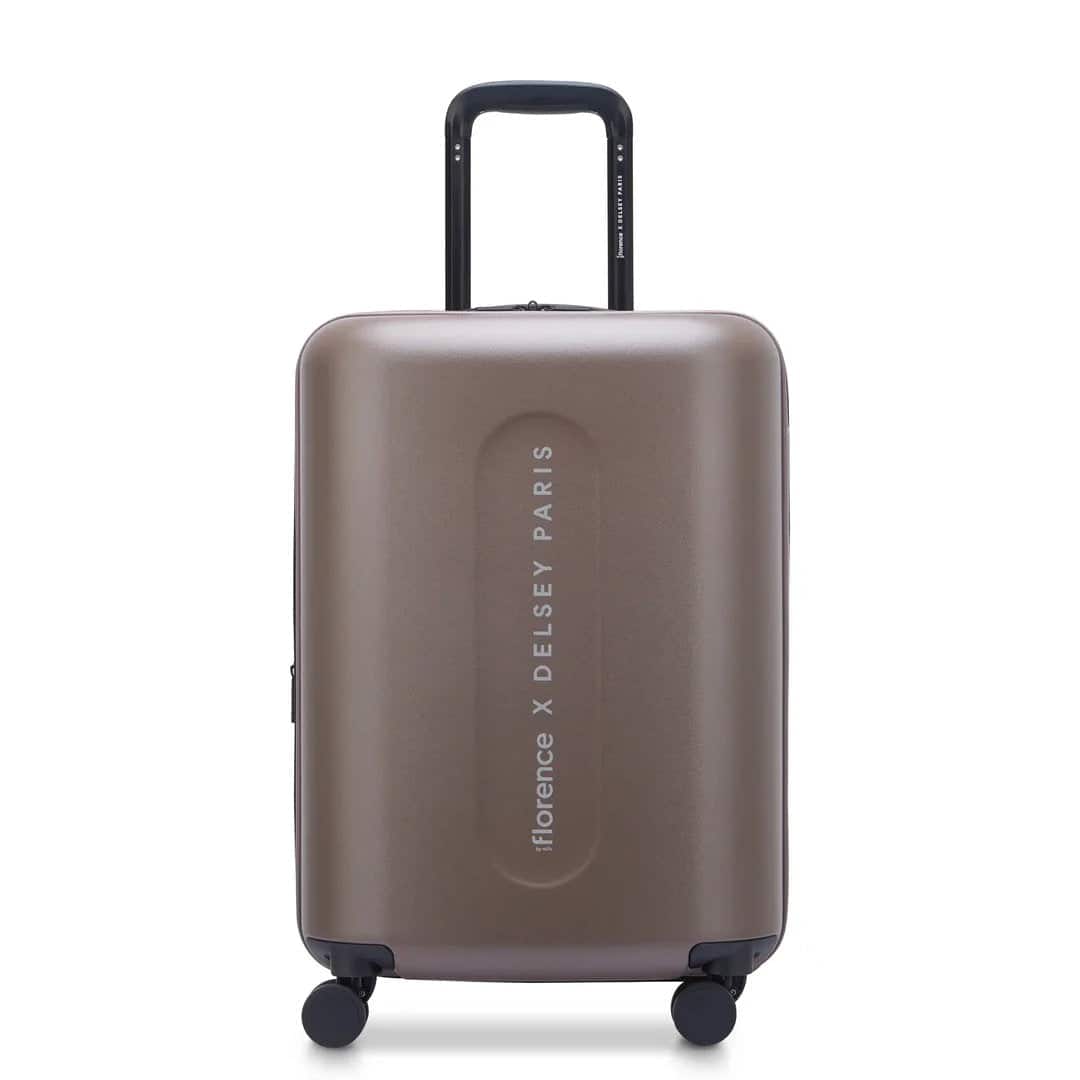 Photos - Luggage Delsey  Florence by Mills Catch Flights Expandable 20" Carry On Spinner Upright - Chestnut F4398280526 