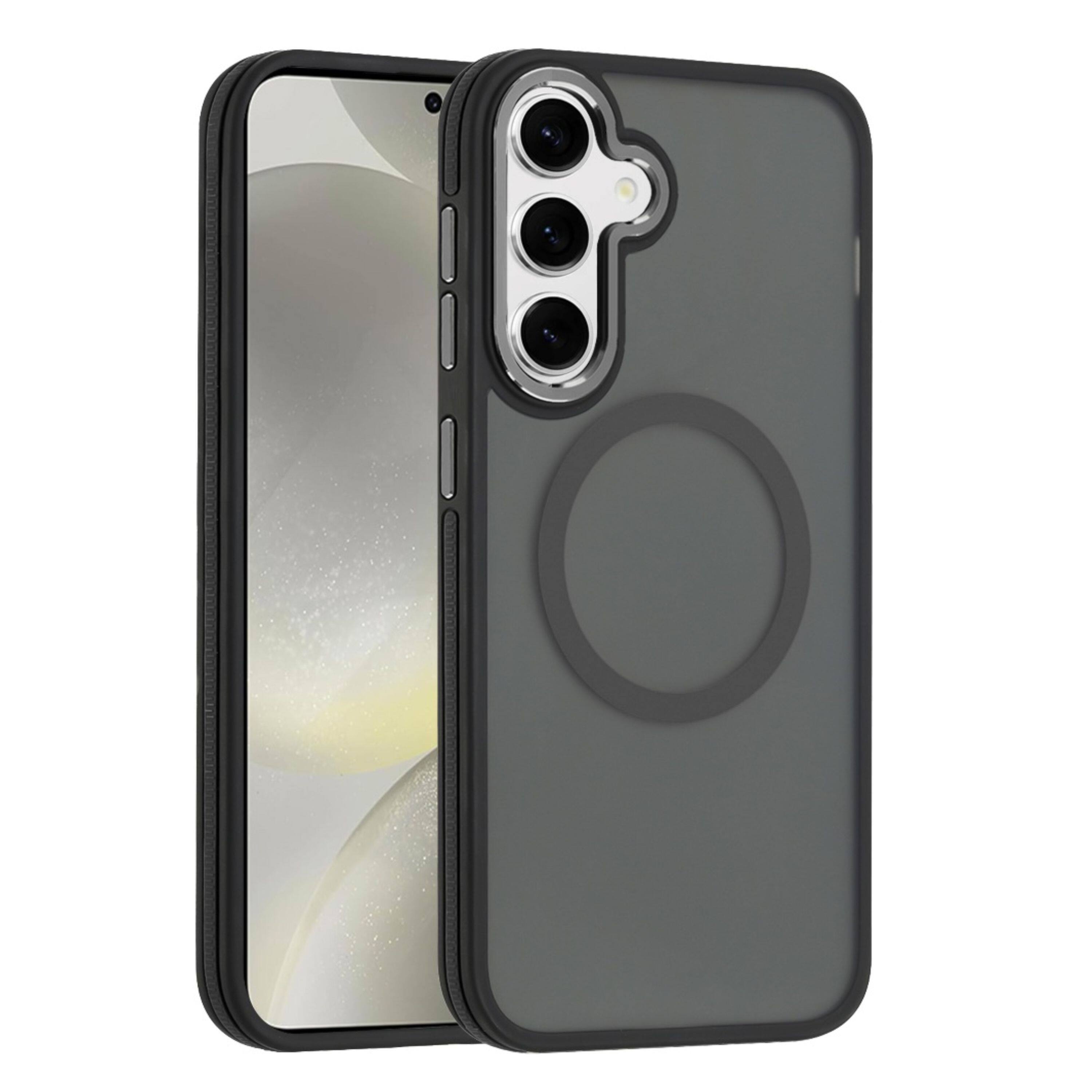 Kitcheniva - Shockproof Magnetic Circle Metal Buttons Phone Case With Tempered Glass For Samsung Galaxy S25+/S24+ - Black price history on PriceWatchPro