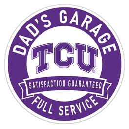Fan Creations - TCU Horned Frogs 16" Dad's Garage Wood Sign - Multicolor