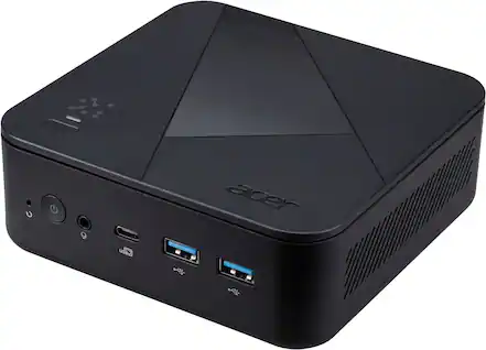 Front. Acer - Revo Box AI Mini PC Desktop Copilot+PC - AMD Ryzen AI 9 465 2026 - 16GB DDR5 Memory - 512GB Storage - Black.