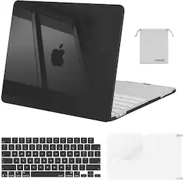 mosiso - For 2026 MacBook Neo Case 13 inch A3404 with A18 Pro Chip, Protective Hard Shell & Keyboard Cover & Screen Film & Pouch - Crystal Black
