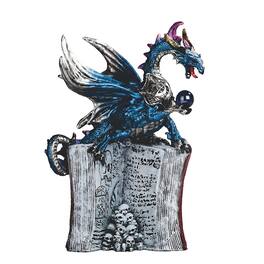 FC Design - 8"H Dragon on Book & Skull Pile Figurine Statue Computer Desk Tabletop Medieval Gaming Home Decor Gift - Multi-Color