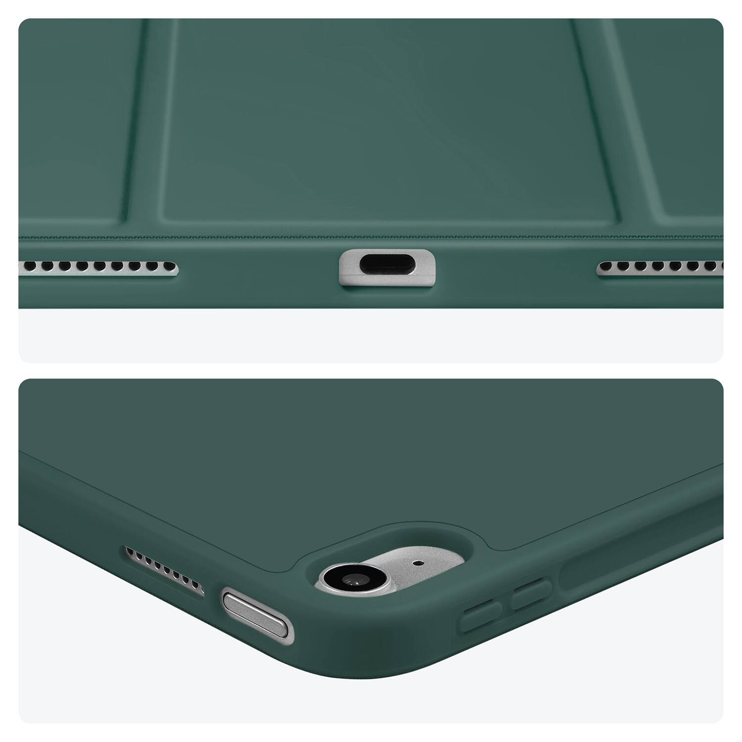 Alt View 1. Vena - For Apple iPad A16 Case, iPad A16 10th/11th Generation Case, Trifold Stand, Slim Protective for iPad A16 10.9" Green - Green.
