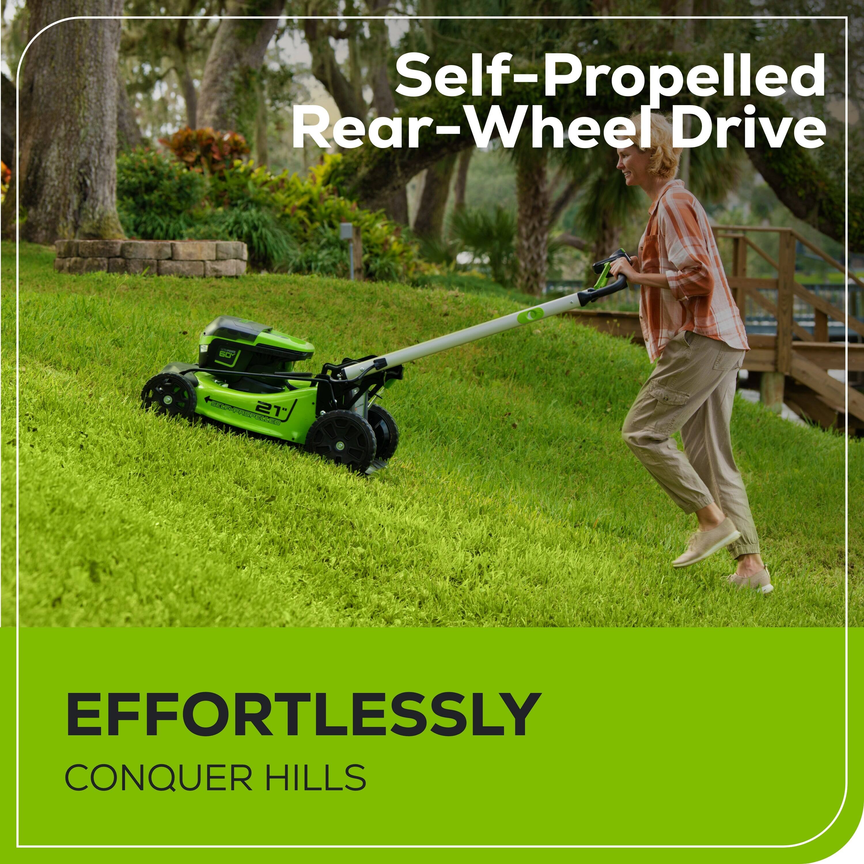 Self-Propelled Rear-Wheel Drive

EFFORTLESSLY CONQUER HILLS