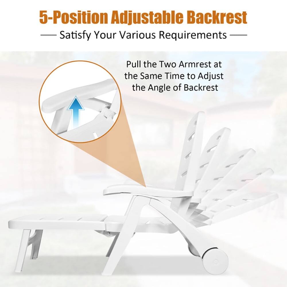 5-Position Adjustable Backrest  
— Satisfy Your Various Requirements —  
Pull the Two Armrest at the Same Time to Adjust the Angle of Backrest