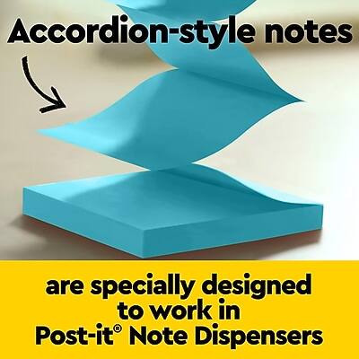Accordion-style notes are specially designed to work in Post-it® Note Dispensers.