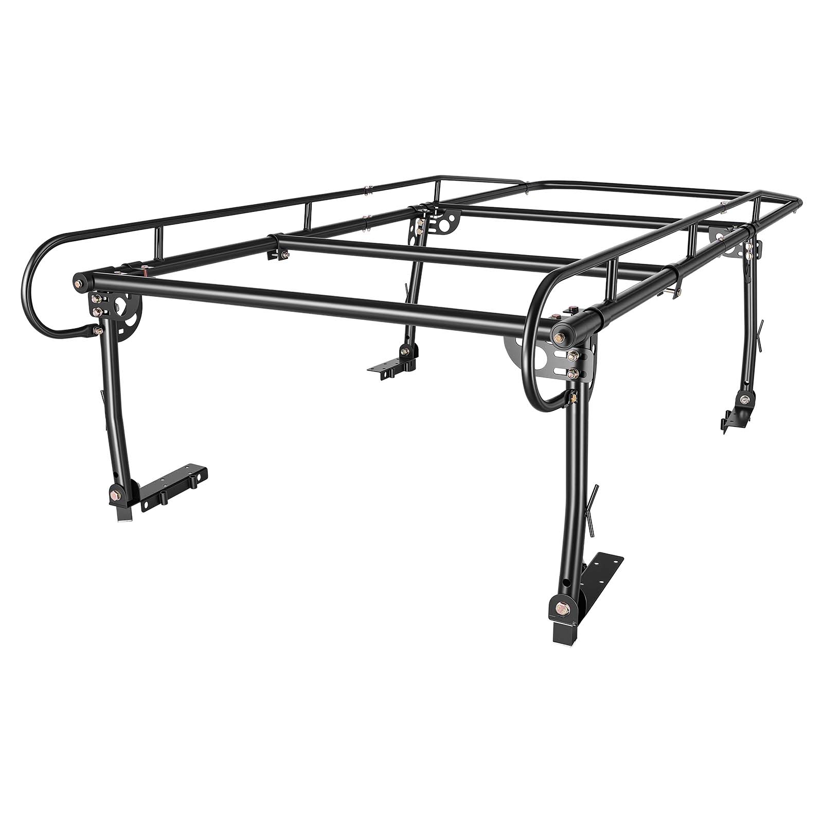 Alt View 4. VEVOR - Truck Ladder Rack 1500LBS Capacity Universal Over-Cab Trucks Bed Rack, 51.2"-75" Adjustable for Kayak Surfboard Lumber - Black.