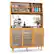 Front. Costway - Bamboo Buffet Cabinet Wine Bar Pantry Cupboard Sideboard with Rattan Sliding Door - Natural.