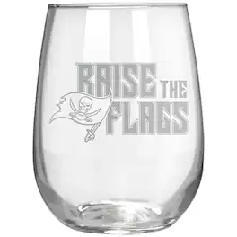 Great American Products - Tampa Bay Buccaneers Etched 17oz. Rally Cry Stemless Wine Glass - Multicolor