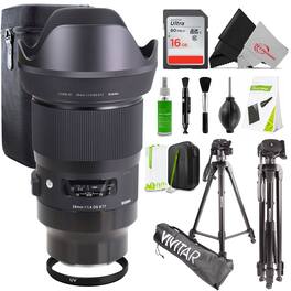 Sigma - 28mm f/1.4 DG HSM Art Lens (Sony E) Accessory Bundle - Black