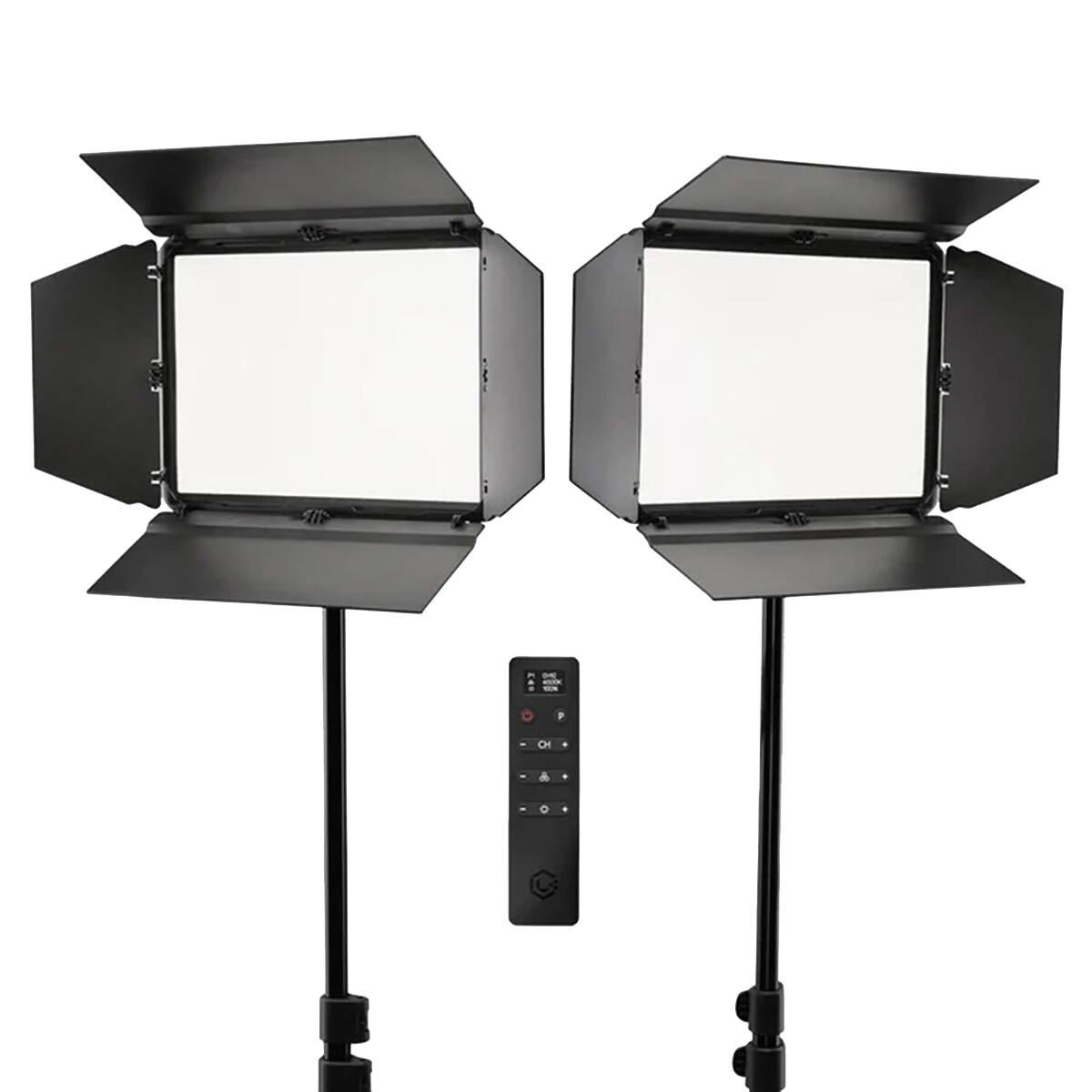 Front. Lume Cube - Lume Cube Studio Panel LED 2-Light Kit with Barndoors and Stand.