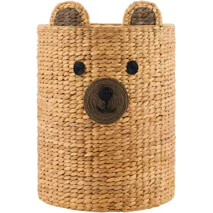 Front. Best Choice Products - Best Choice Products Kids Large Bear Laundry Hamper, Handwoven Basket, Nursery & Kids Room Storage, 26 Gallon - Natural.