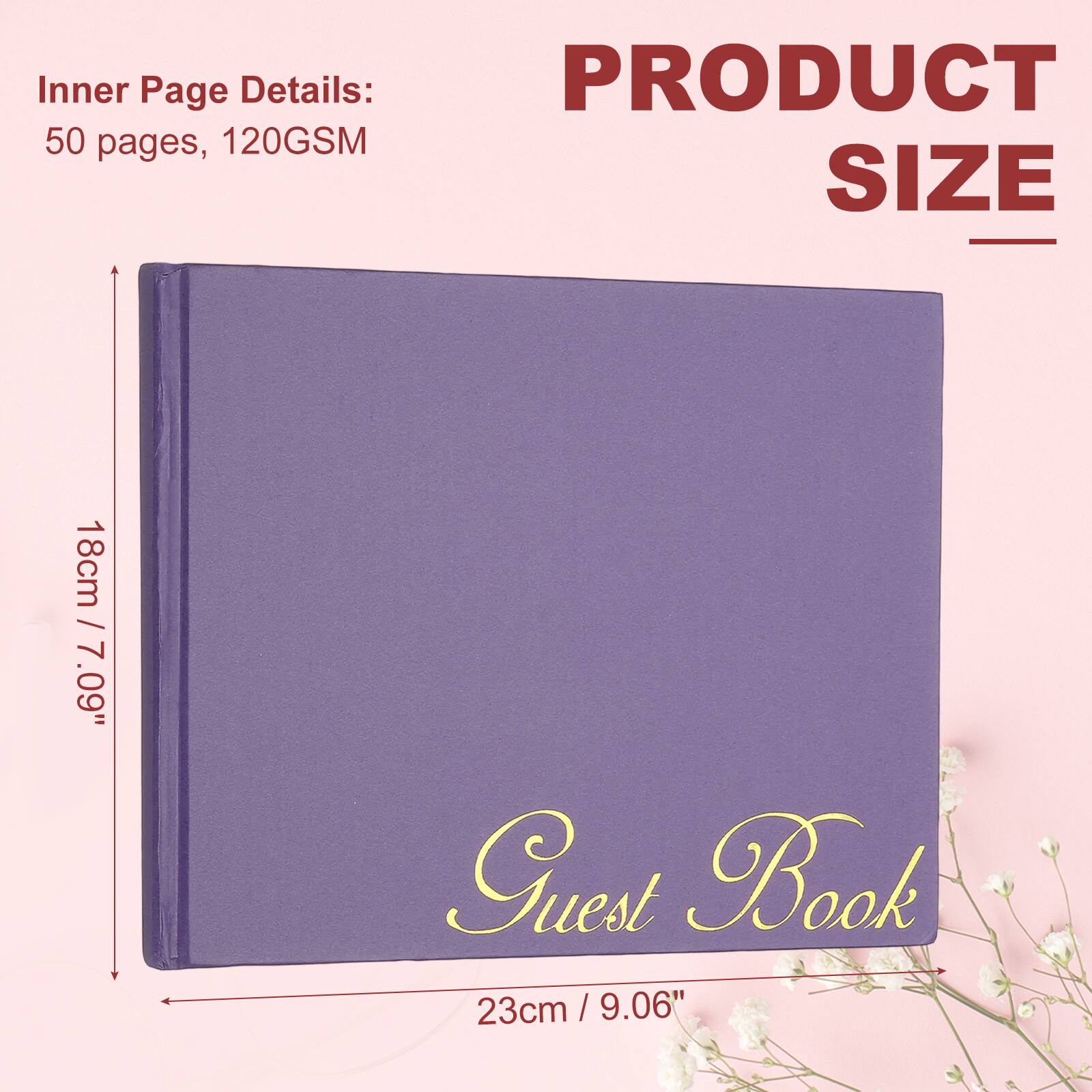 Inner Page Details: 50 pages, 120GSM  
PRODUCT SIZE  
18cm / 7.09"  
23cm / 9.06"