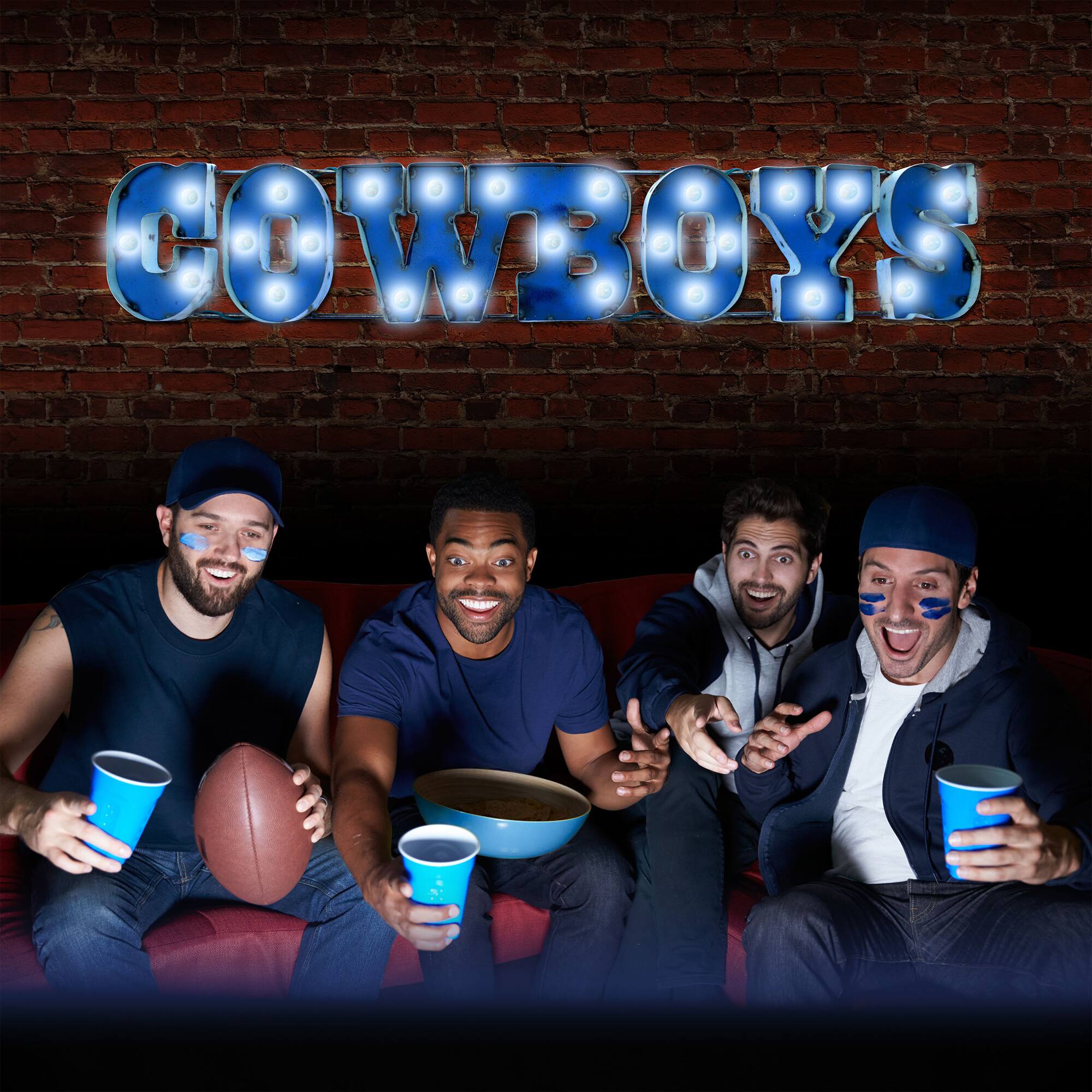 Alt View 2. Imperial - Dallas Cowboys 49.5'' x 8.75'' Lighted Recycled Metal Sign - Multicolor.