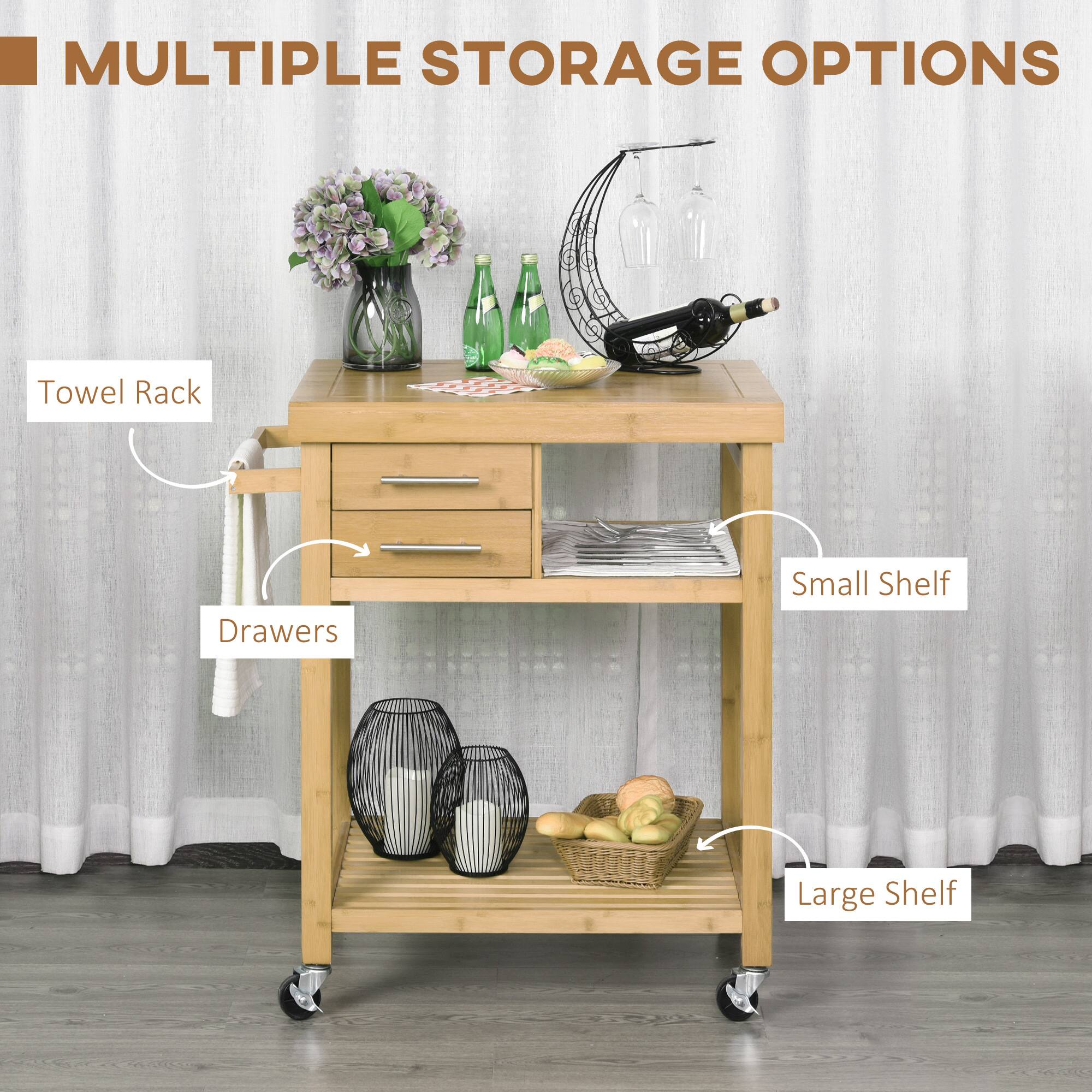 MULTIPLE STORAGE OPTIONS Towel Rack Drawers Small Shelf Large Shelf