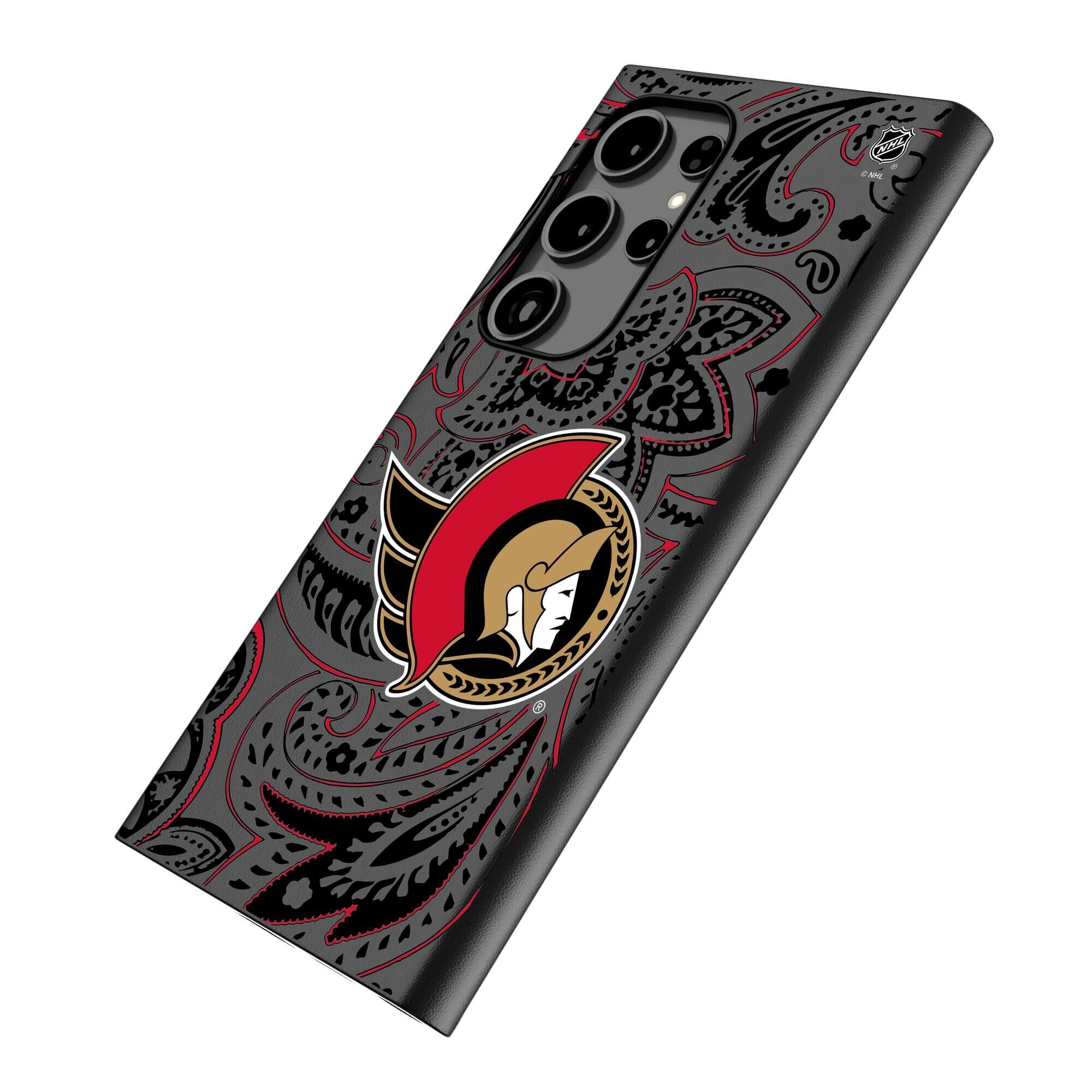 Alt View 1. Keyscaper - Ottawa Senators Paisley Galaxy Magnetic Bump Case - S25 - Black.