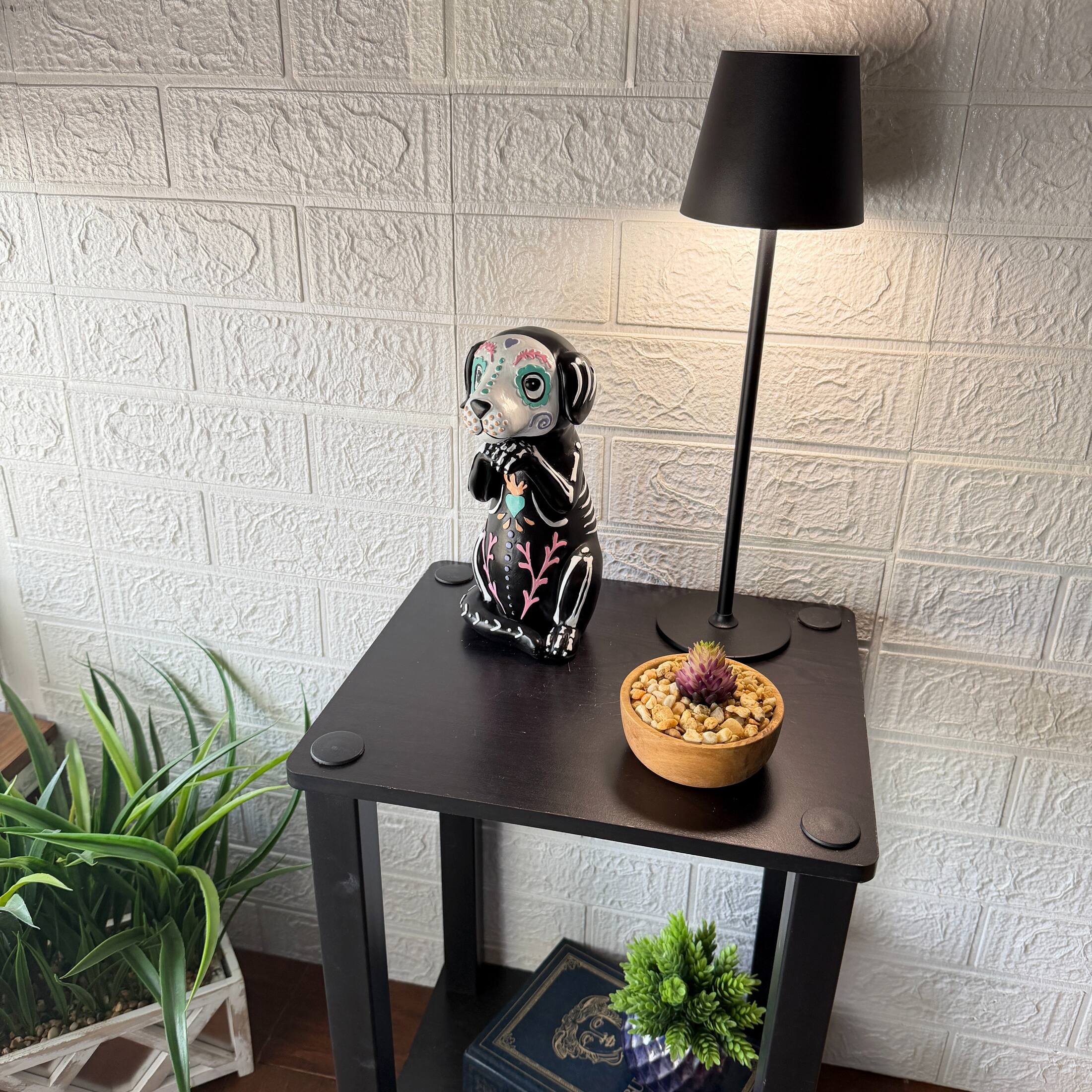 Alt View 4. Things2Die4 - Day of the Dead Skeleton Dog Figurine Glossy Resin 8.75 Inch Halloween Decor - Multicolor.