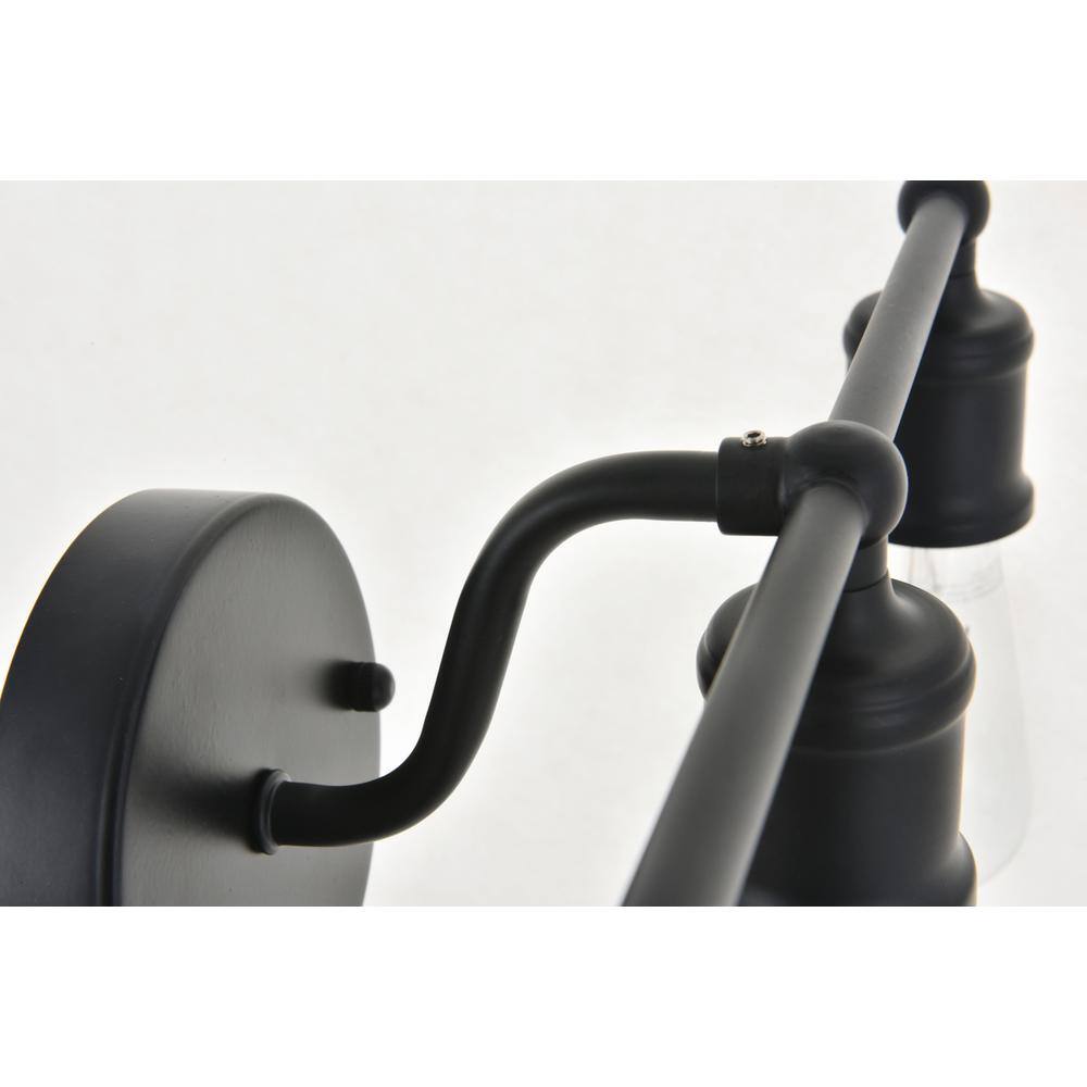Left. Living District - Serif 3 light black Wall Sconce - Black.