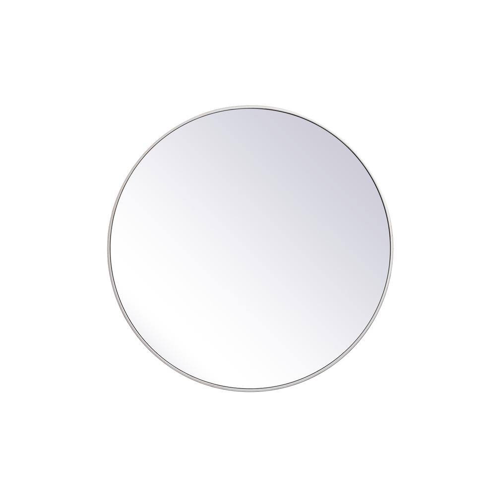 Alt View 2. Elegant Decor - Metal frame round mirror 39 inch in silver - Silver.