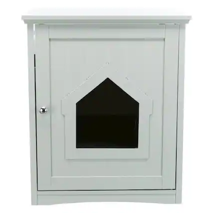 Front. TRIXIE - Litter Box Enclosure Hide Litter Boxes Storage Drawer Indoor Cat Home - Gray.