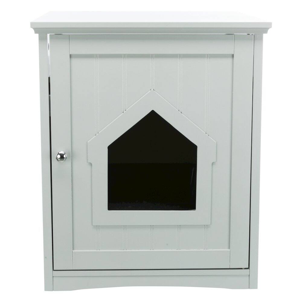 Front. TRIXIE - Litter Box Enclosure Hide Litter Boxes Storage Drawer Indoor Cat Home - Gray.