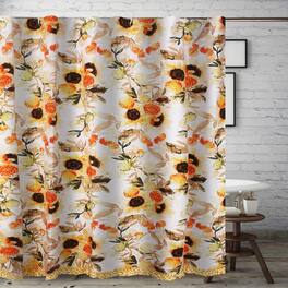 Greenland Home Fashions - Somerset Ruffle-Trimmed Shower Curtain 72 "x 72" by Greenland Home Fashion - Gold