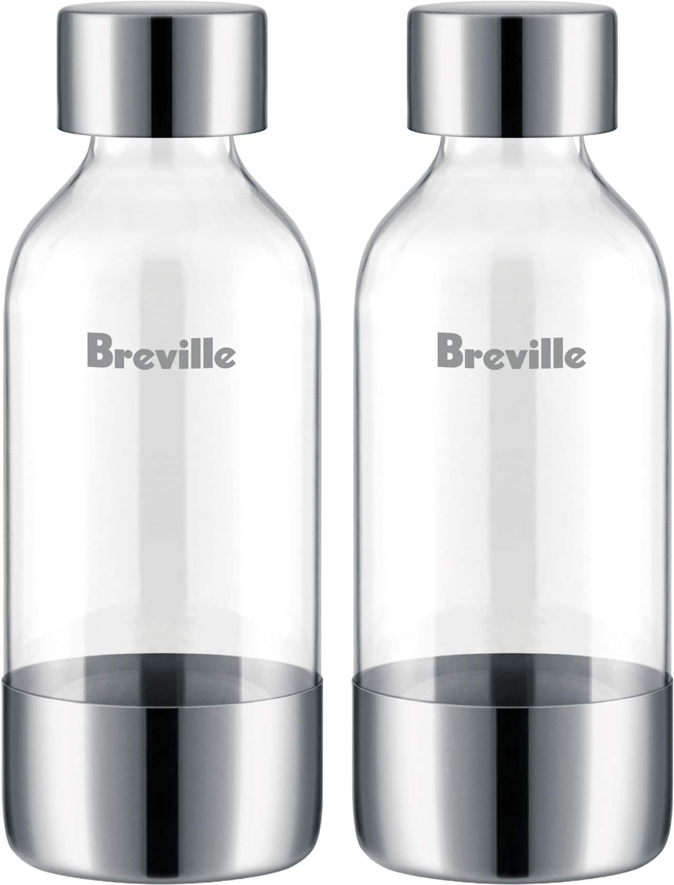 Breville - the InFizz Bottles 0.6L - 2 Pack - Clear - Front_Zoom