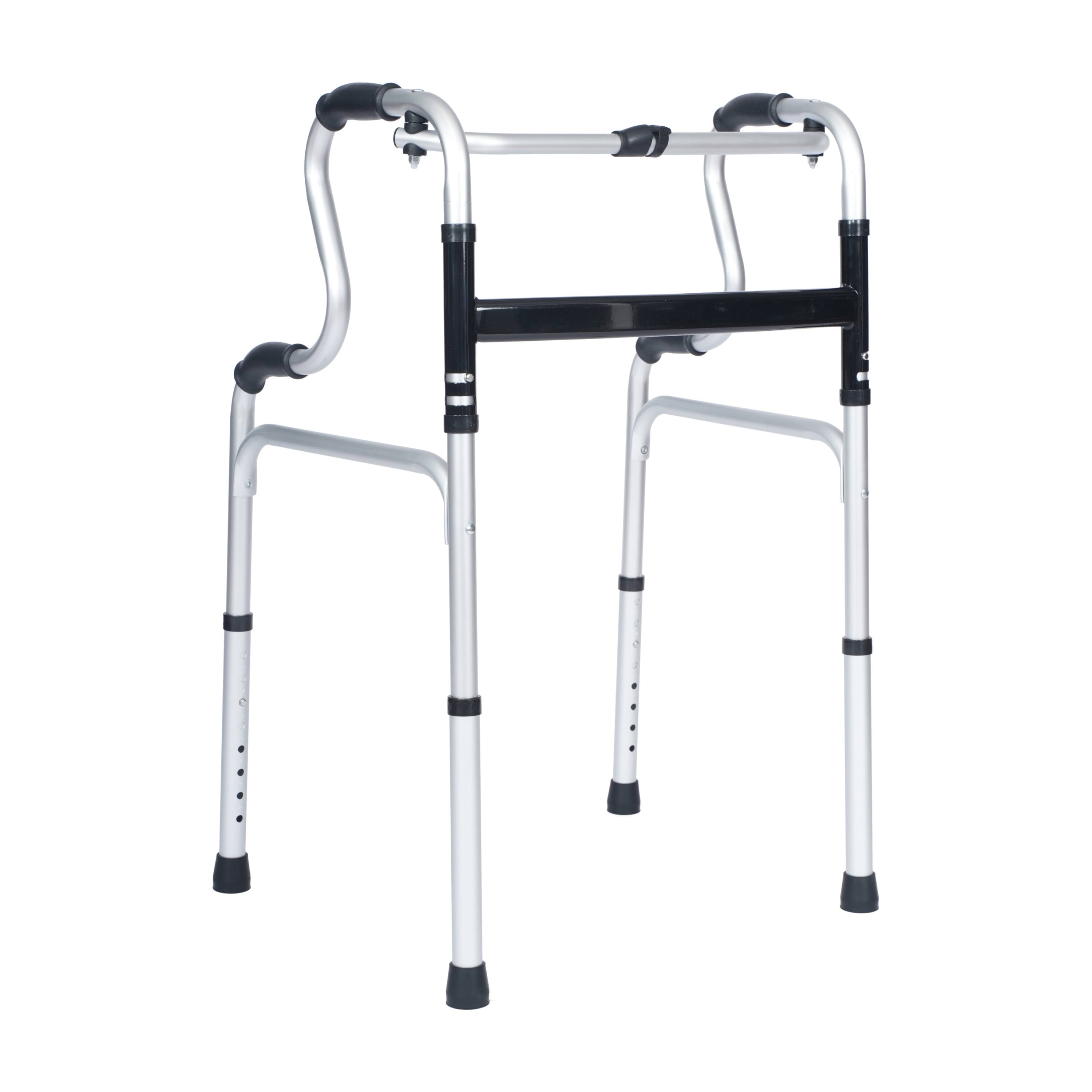 Alt View 10. Emma + Oliver - Height-Adjust Lightweight Bi-Level Foldable Walker with Dual-Type Frame - Black and Gray.