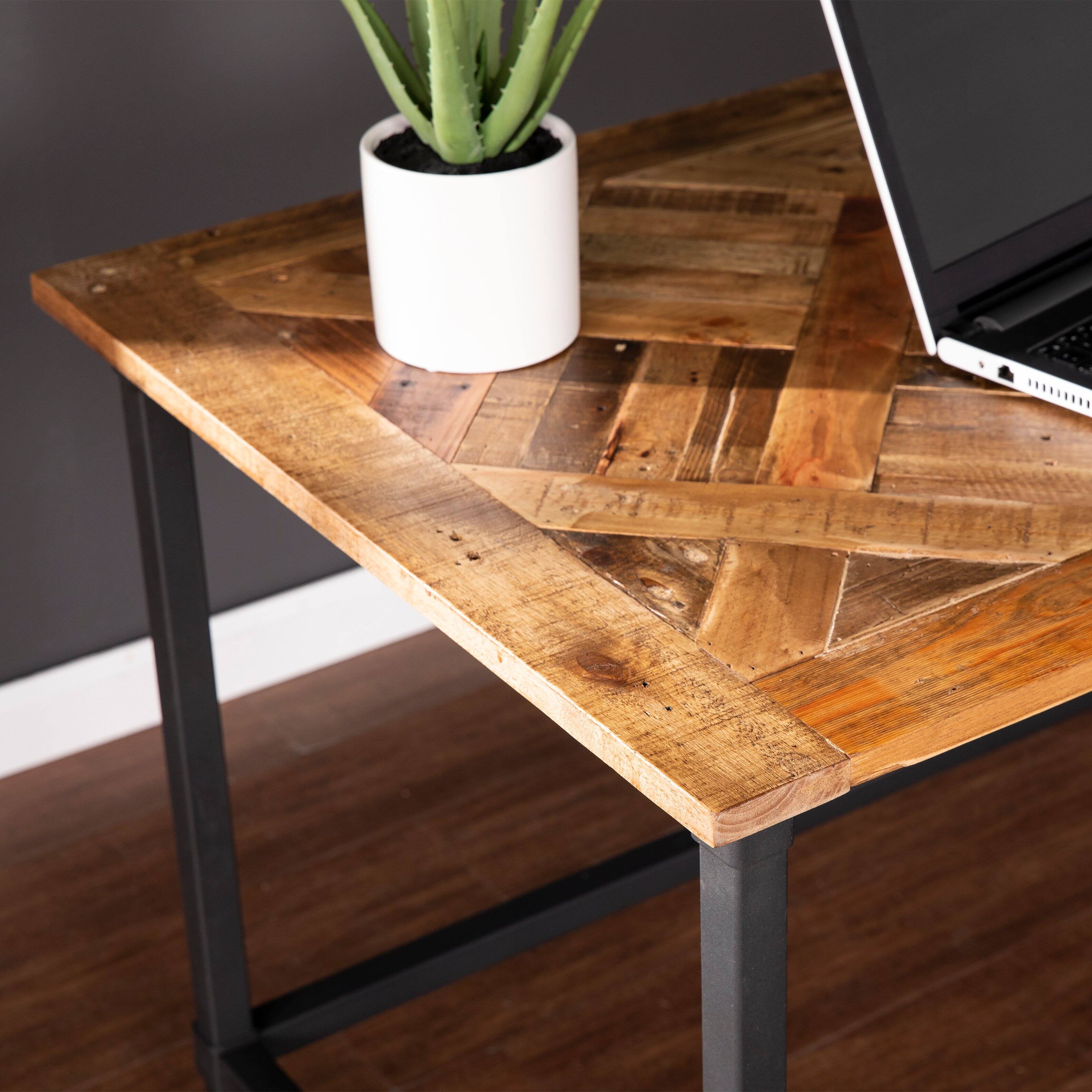 Alt View 2. TinyHomie - Lawrenny Reclaimed Solid Wood Desk - Black.