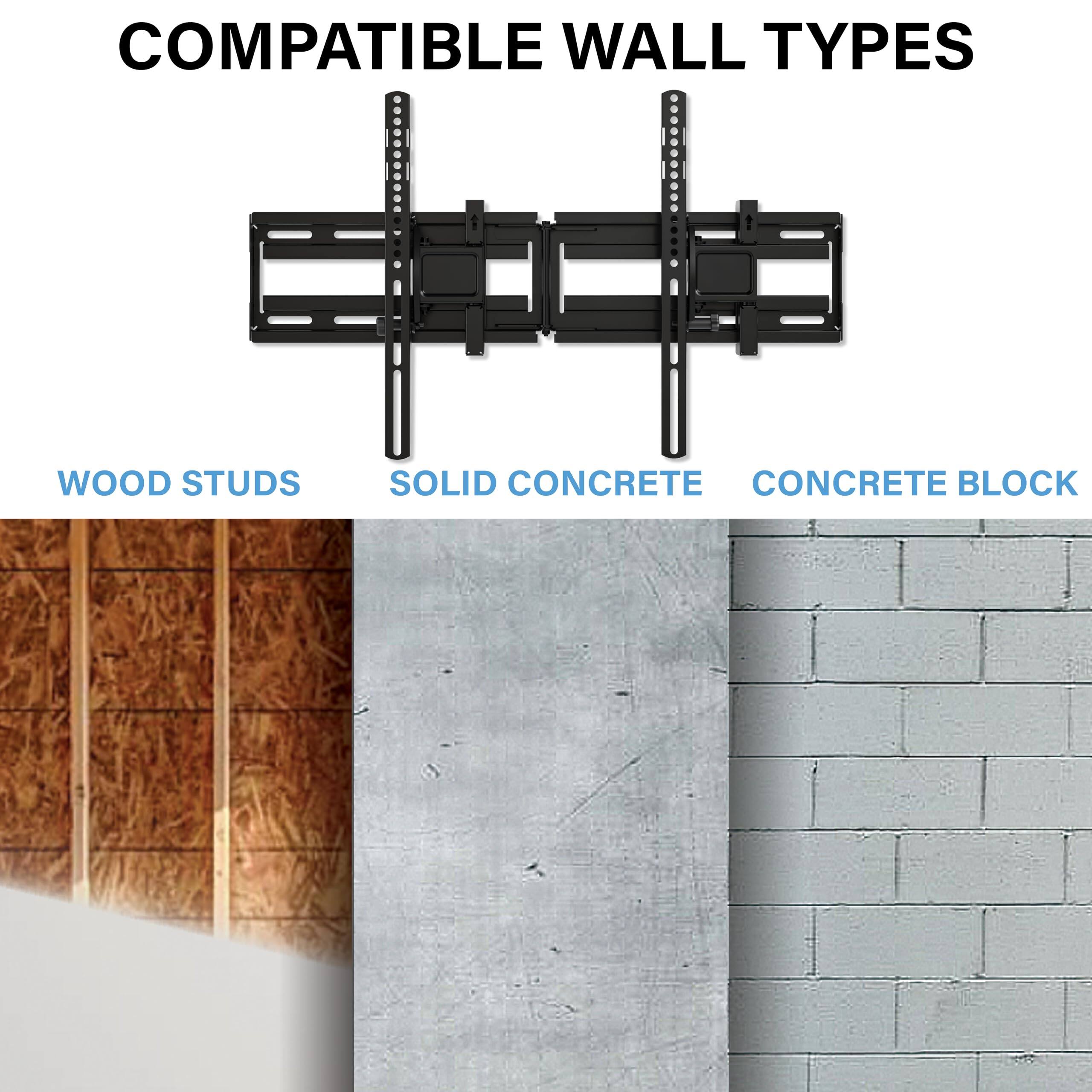 COMPATIBLE WALL TYPES

WOOD STUDS  
SOLID CONCRETE  
CONCRETE BLOCK