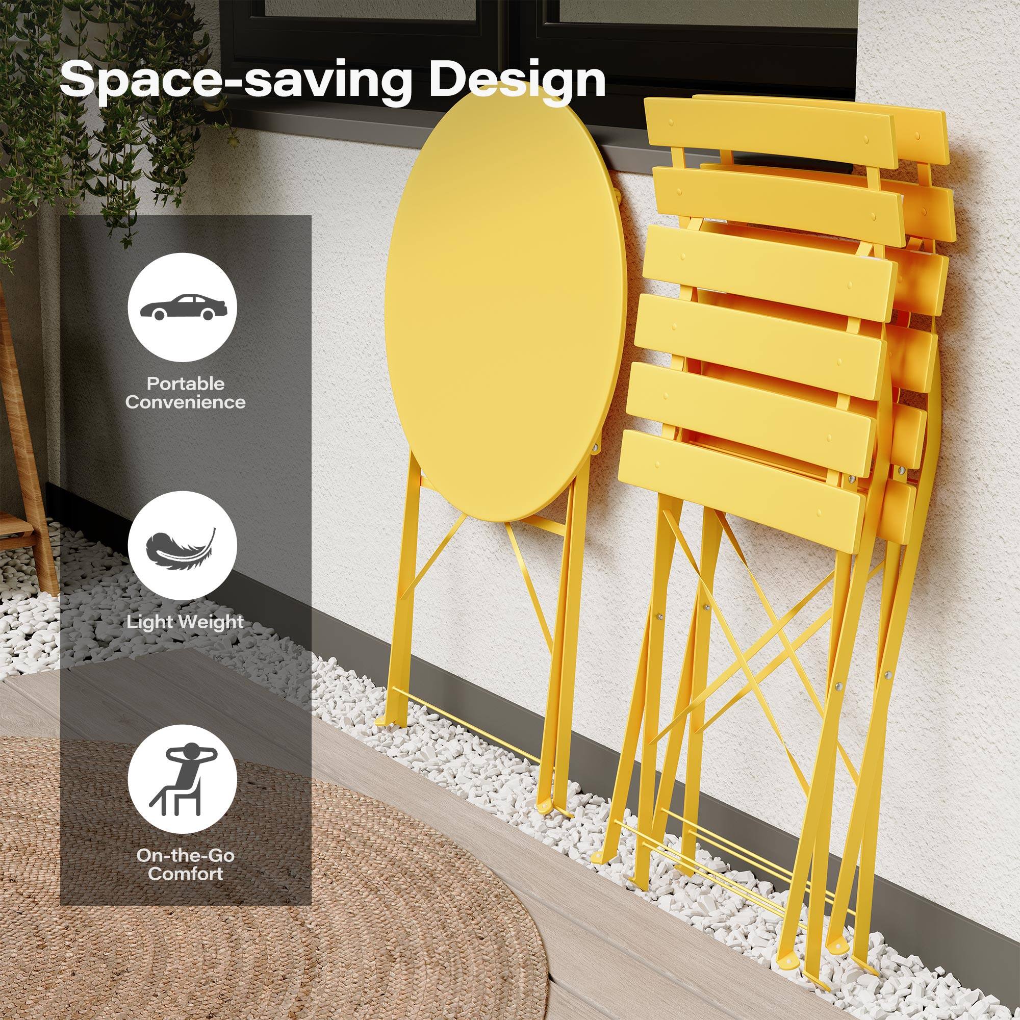 Space-saving Design  
Portable Convenience  
Light Weight  
On-the-Go Comfort