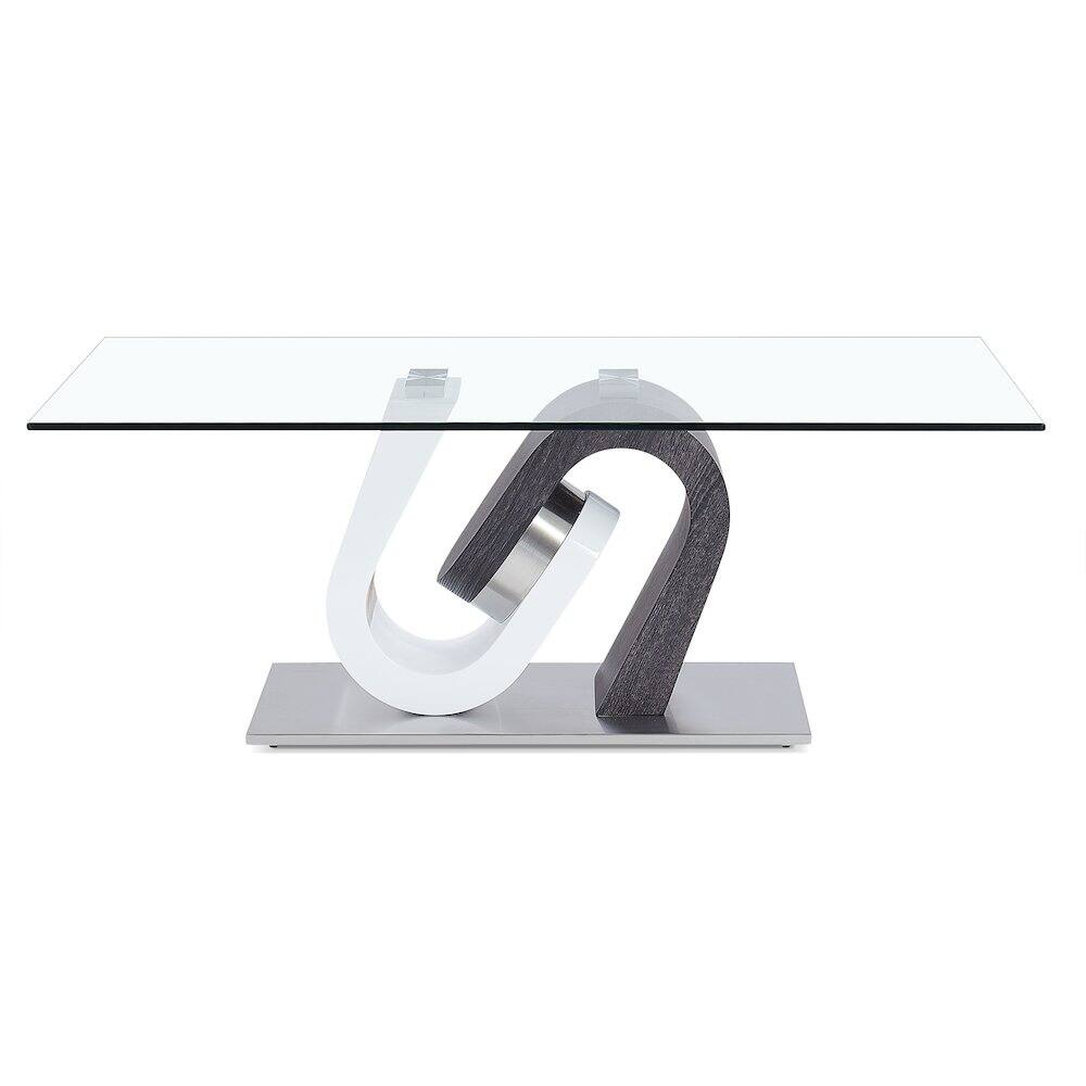 Angle. Global Furniture USA - Contemporary Coffee Table, Clear,Dark Grey,Silver,White - Clear.