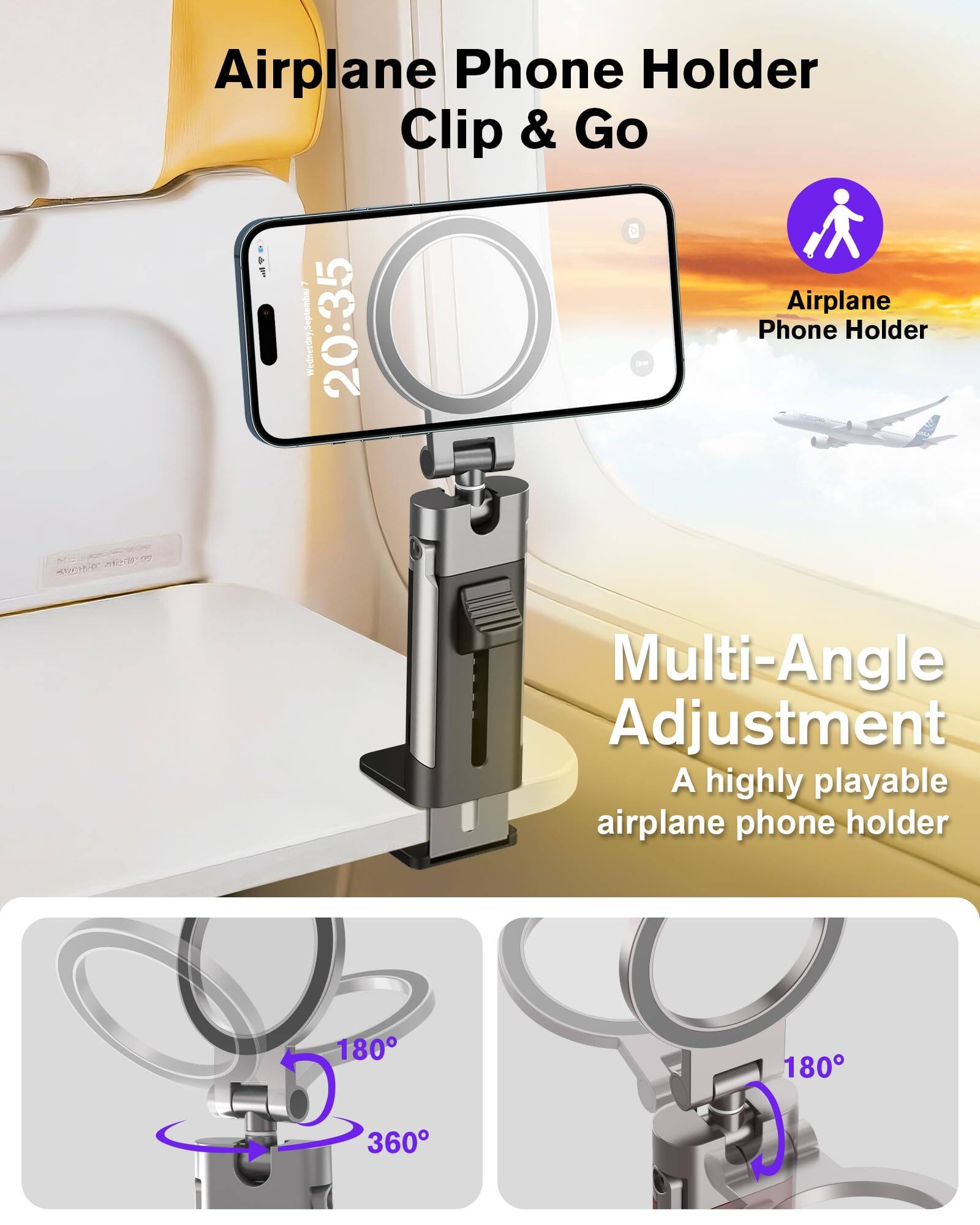 Airplane Phone Holder Clip & Go

Airplane Phone Holder

Multi-Angle Adjustment

A highly playable airplane phone holder

180° 360°