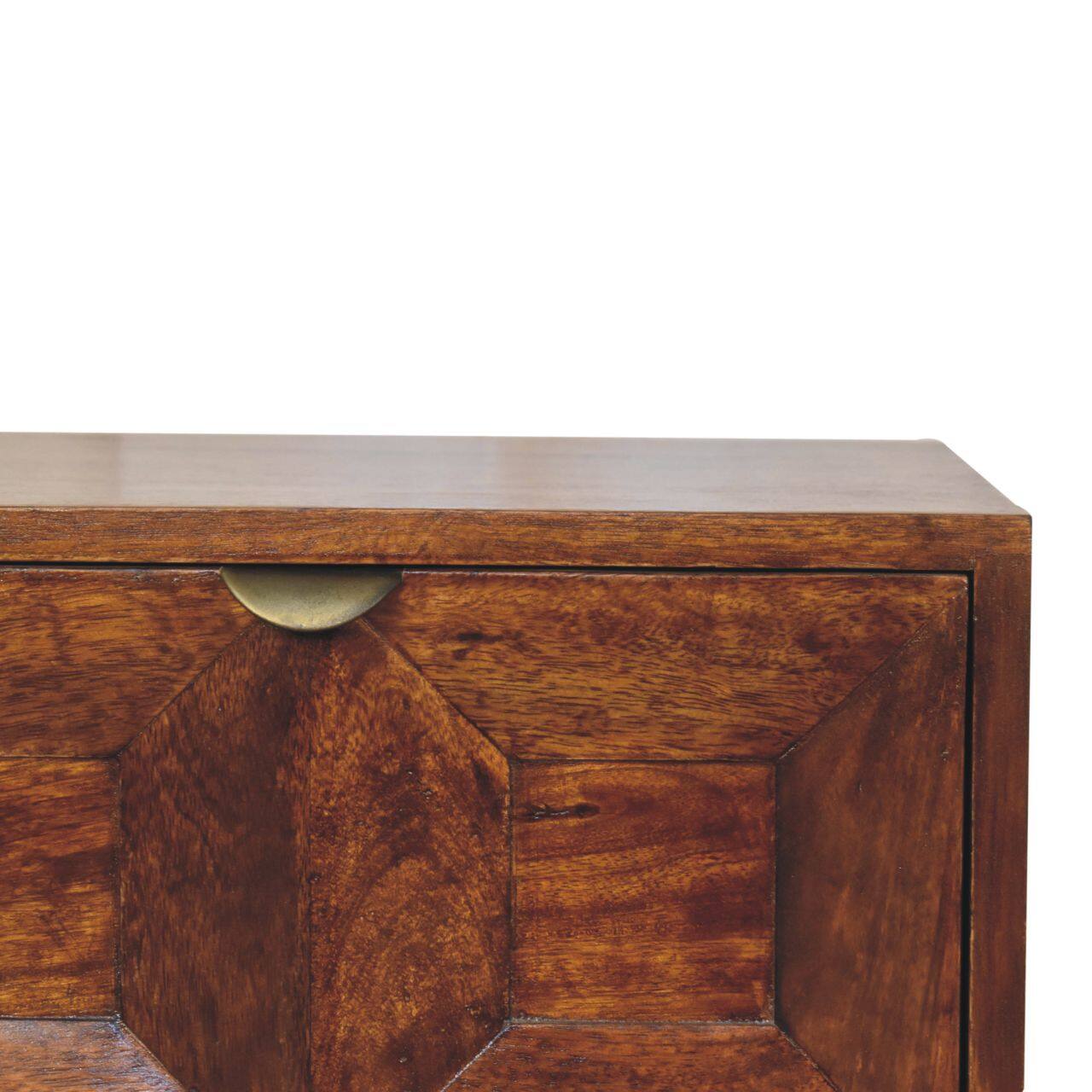 Alt View 1. Artisan Furniture - Artisan Furniture Solid Wood Quad Nightstand, 2 Drawers, Nordic Legs, Chestnut, Dark Brown - Chestnut.