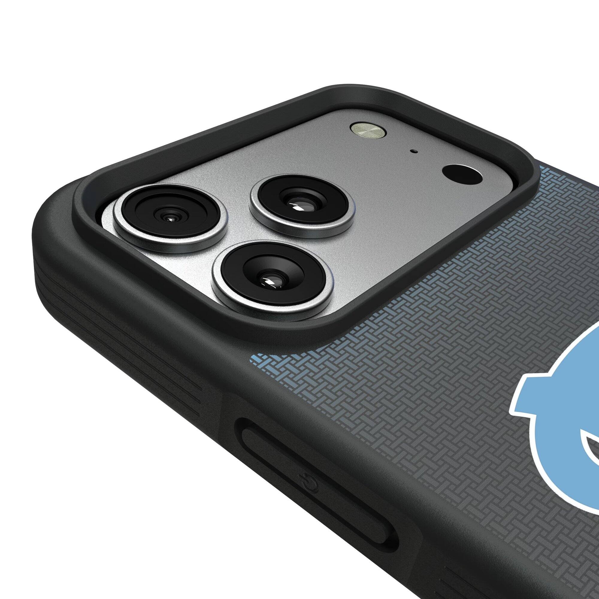 Alt View 2. Keyscaper - North Carolina Tar Heels Bump Case with 8.2ft Drop Protection - 15 Plus - Black.