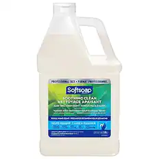 PROFESSIONAL SIZE - FORMAT PROFESSIONNEL
Softsoap
SOOTHING CLEAN
NETTOYAGE APAISANT
ALOE VERA FRESH SCENT - PARFUM FRAIS D'ALOES
WASHES AWAY BACTERIA - ENLEVE LES BACTERES
REFILL HAND SOAP - RECHARGE DE SAVON POUR LES MAINS
HELPS REMOVE / AIDE À LUMINER
CREAM POO - SALITE
1 GAL - 3.785 L