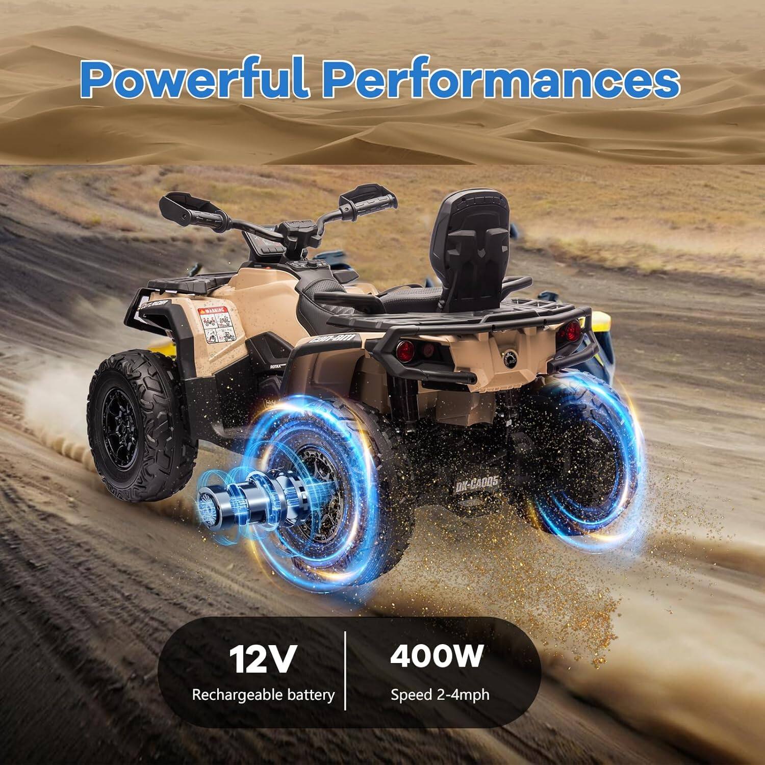 Powerful Performances

12V Rechargeable battery

400W Speed 2-4mph