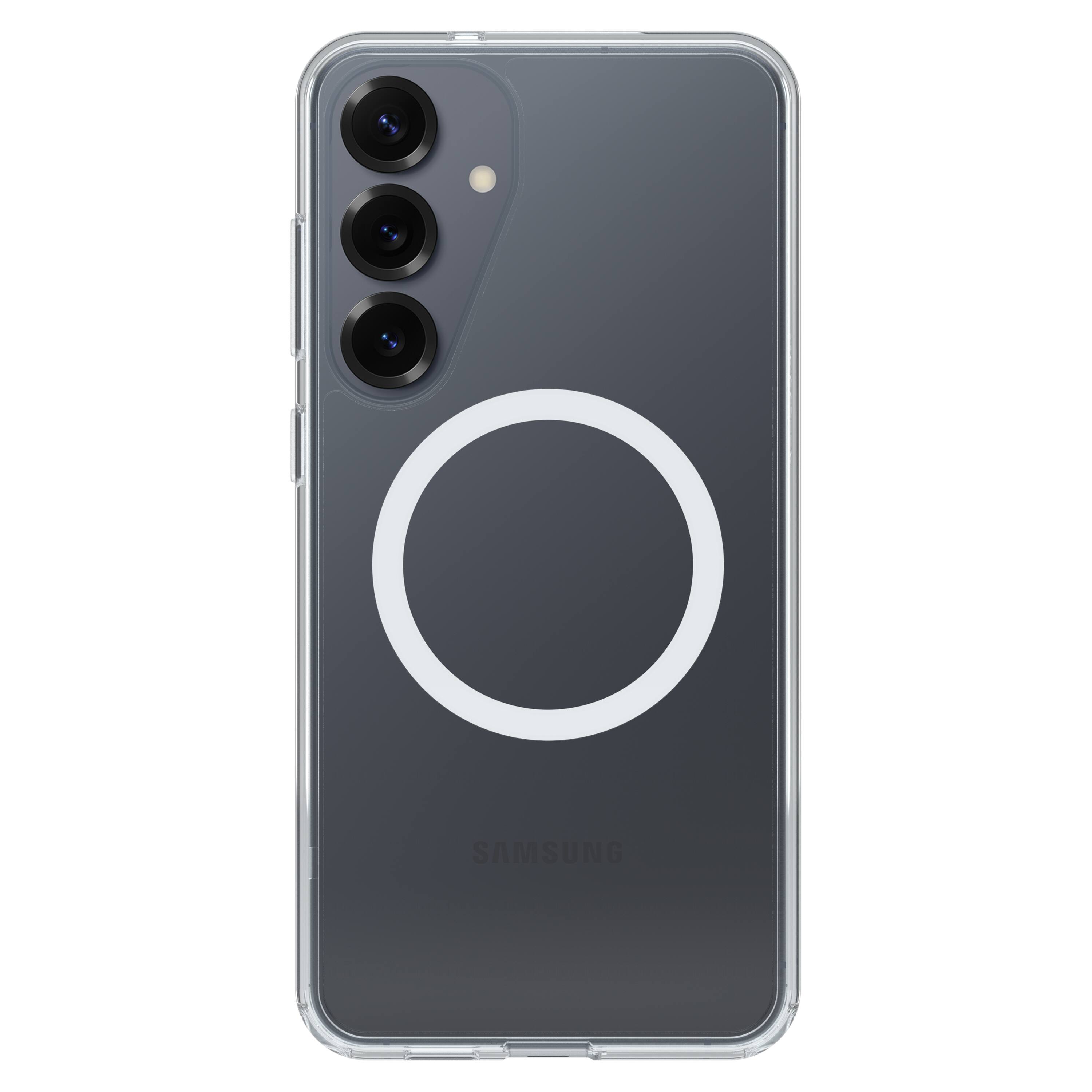 Angle. OtterBox - Symmetry Series Hard Shell with Magnets for Samsung Galaxy S25+ - Clear.