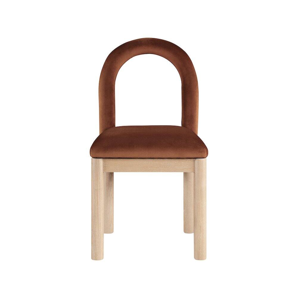 Alt View 2. Meridian Furniture - Conrad Cognac Velvet Dining Chair - Brown.