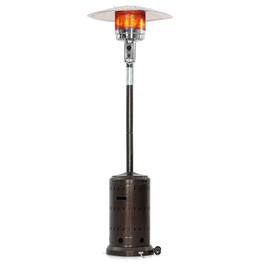 Nuu Garden - 46,000 BTU Metal Brown Propane Patio Heater with Wheels, ETL Certification