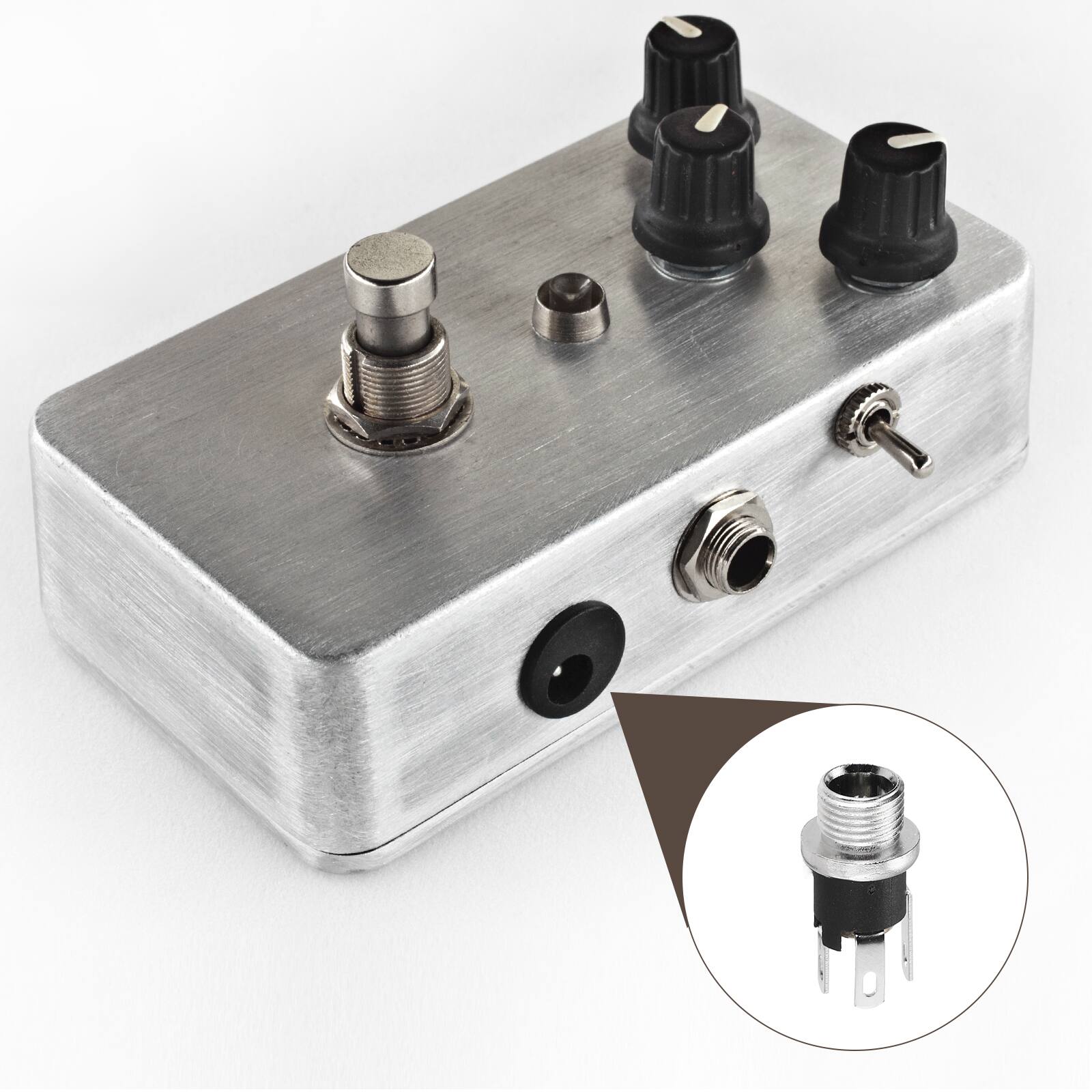 Alt View 3. Unique Bargains - 12pcs DC5521 Female Jack + 12pcs DC5521 Male Plug with Spacer for Guitar/Car Audio/Power Supply - Black.