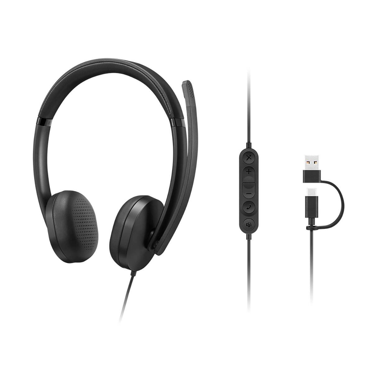 Alt View 7. Lenovo - Lenovo 5000 USB-C Wired Closed-Back On-Ear Stereo VoIP Headset, Microsoft Teams Certified - Black.