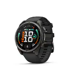 Garmin - fēnix 9 AMOLED GPS Smartwatch 47mm Fiber-reinforced polymer - Black Silicone Band - (2026)