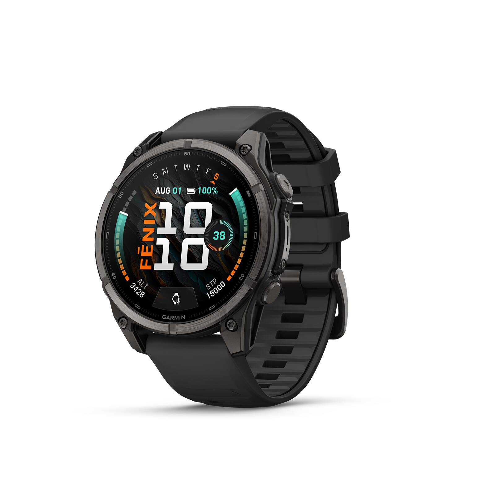 Garmin - fēnix 9 AMOLED GPS Smartwatch 47mm Fiber-reinforced polymer - Black Silicone Band - (2026)